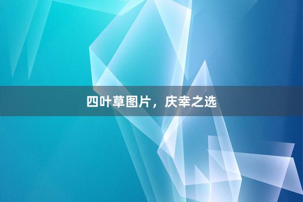 四叶草图片，庆幸之选