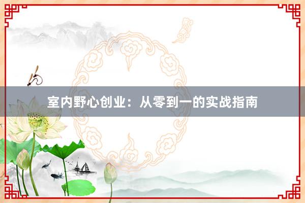 室内野心创业：从零到一的实战指南